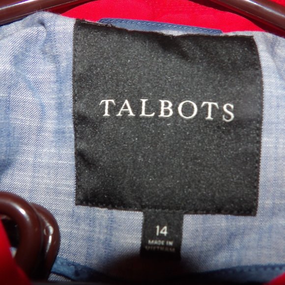 GUC Talbots Red Belted Parka Coat Sz 14 - Picture 6 of 7